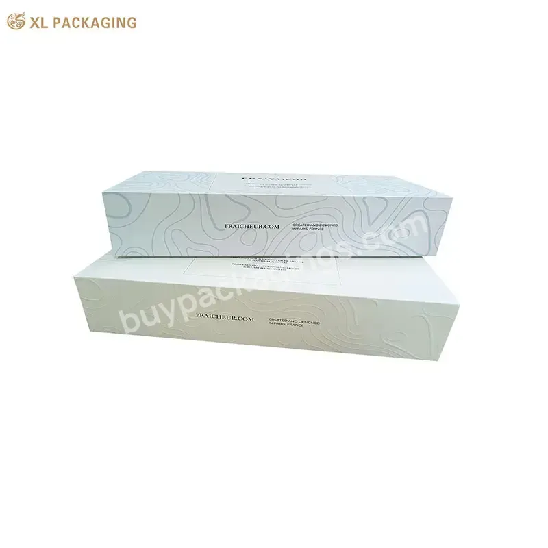 Eco-friendly Custom Logo Skin Care White Drawer Box Embossed Hair Band Drawer Packaging Slide Box Packaging With Paper Sleeve