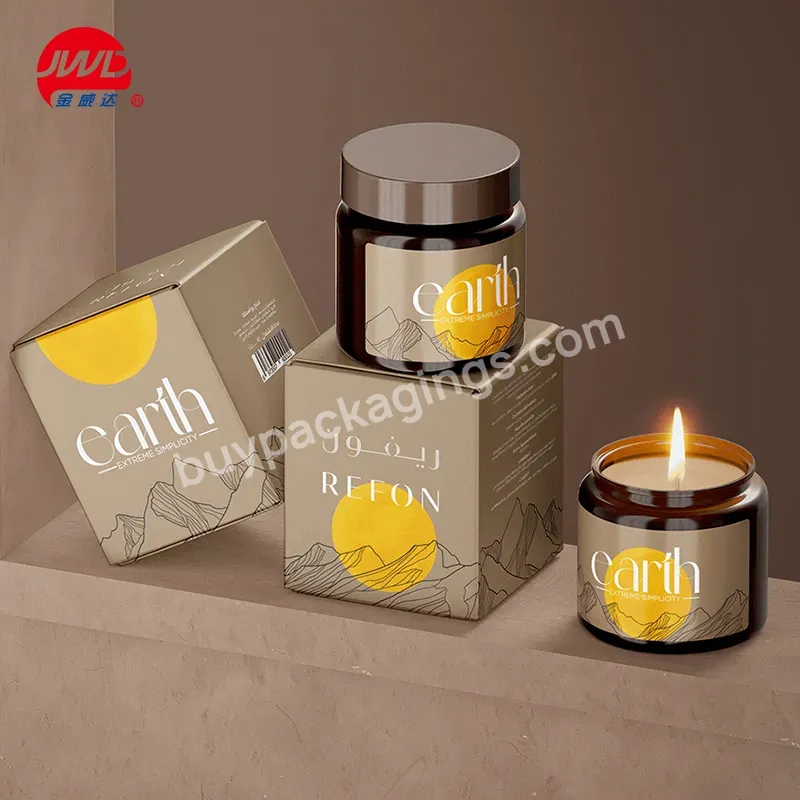 Eco Friendly Custom Logo Square Gift Set Candle Packaging Jar Box With Lid