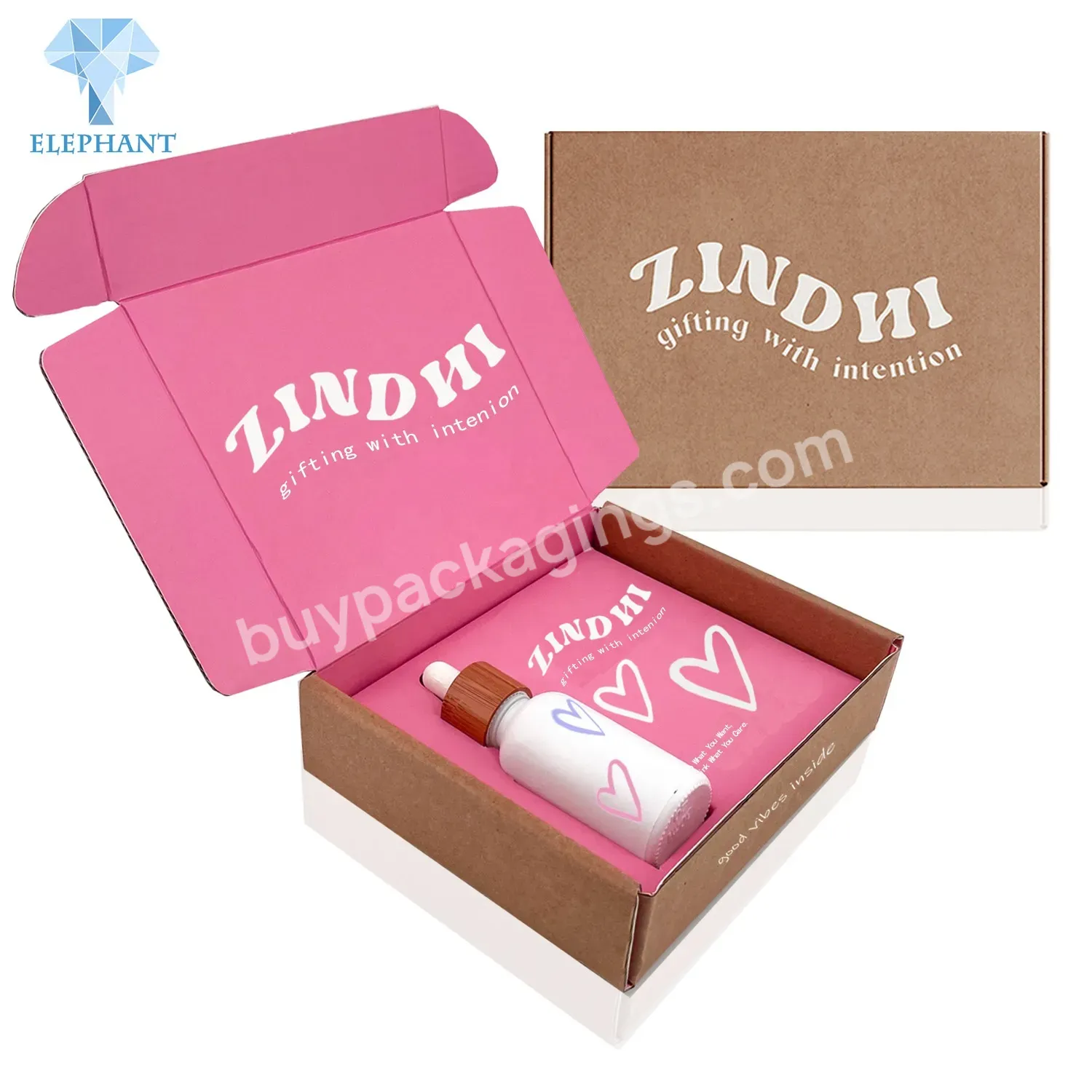 Eco Friendly Custom Pink Modern Novel Design Paper Gift Cosmetic Jar Essential Oil Skin Care Cosmetic Packaging Box