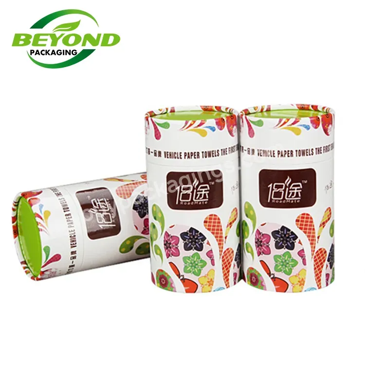 Eco- Friendly Custom Size Round Cylinder Cardboard Packing Gift Box Paper Kraft Tube Tissue Containers With Ribbon