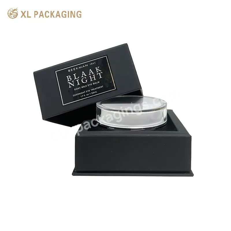 Eco Friendly Lid Base Box Black Cosmetic Skin Care Paper Packaging Gift Box Black Paper Boxes With Custom Logo For Cosmetic Jar