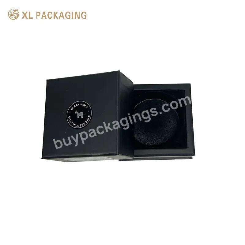 Eco Friendly Lid Base Box Black Cosmetic Skin Care Paper Packaging Gift Box Black Paper Boxes With Custom Logo For Cosmetic Jar