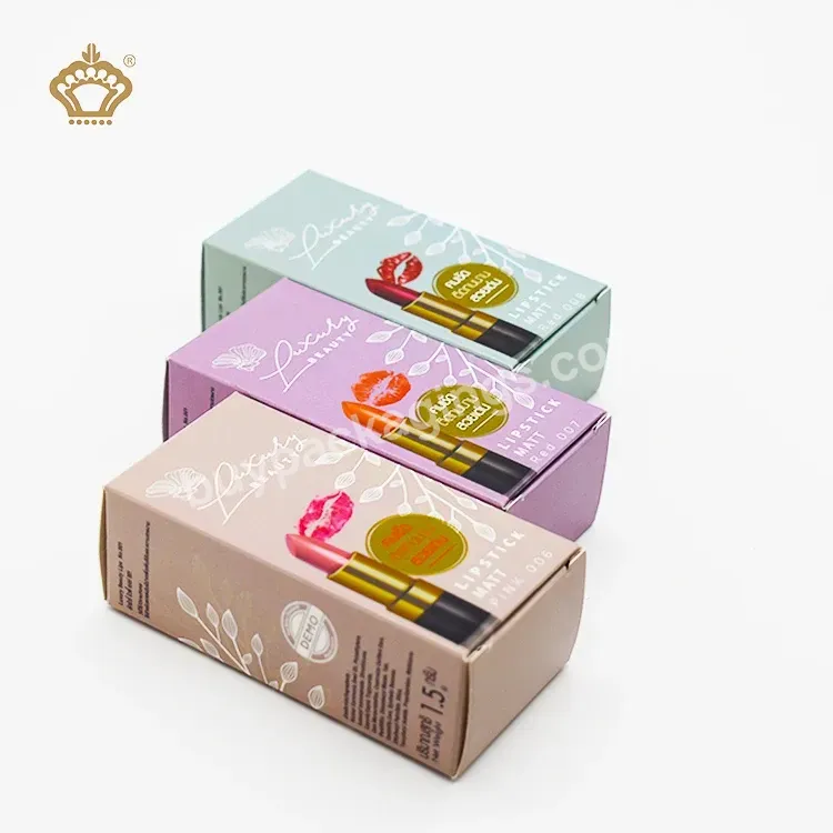 Eco Friendly Products 2023 Custom Lip Gloss Cosmetic Packaging Tuck Top Custom Printed Cosmetic Paper Lipstick Box Packaging