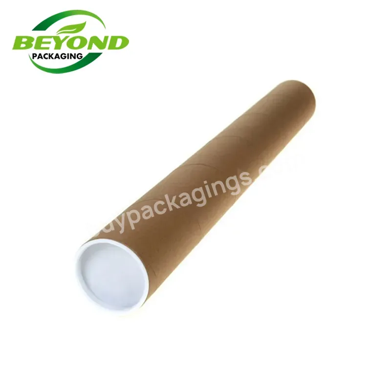 Eco Friendly Recyclable Posters Cylinder Packaging Shipping Kraft Joss Paper Tube Round Express Packing Mailing Box