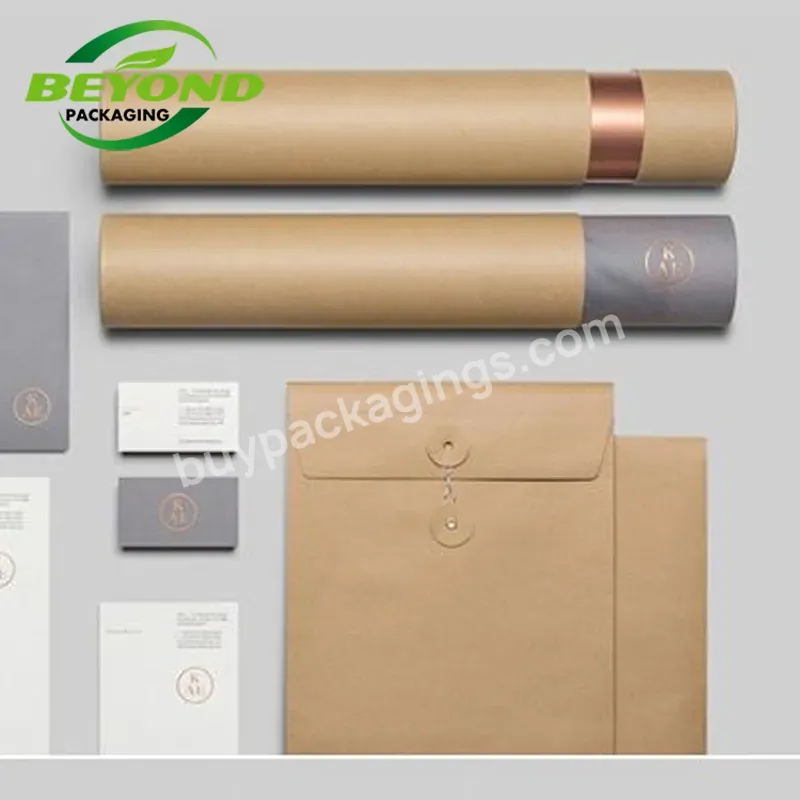 Eco Friendly Recyclable Posters Cylinder Packaging Shipping Kraft Joss Paper Tube Round Express Packing Mailing Box