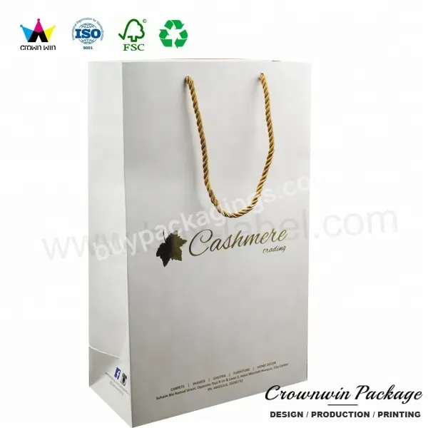 Eco Friendly Recycled Custom Printed Composite White Kraft Paper Shopping Bag Gift Bag Packaging With Your Own Logo And Handle - Buy Kraft Paper Bag Packaging,Gift Bag Packaging,White Kraft Paper Bag.