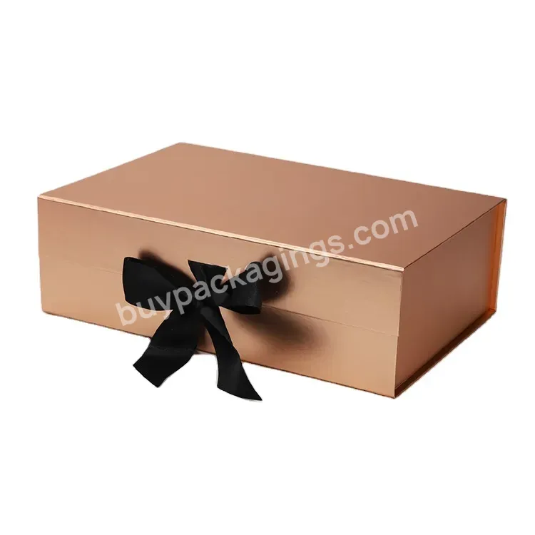 Embossed Logo Gold Foil Matte White Customized Design Pen Set Packaging Magnetic Gift Box With Ribbon Bow