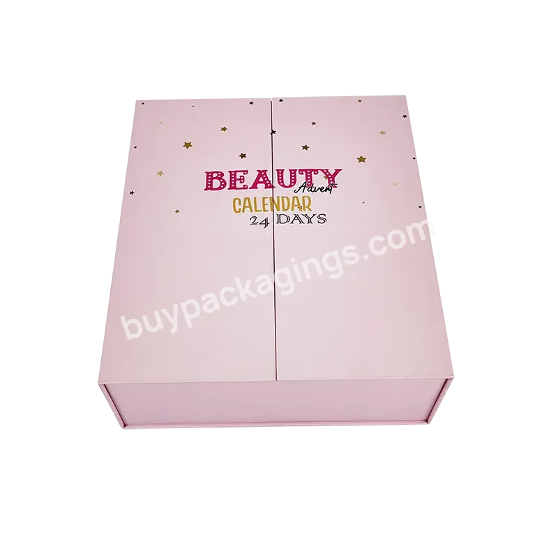 Empty Advent Calendar Box Luxury Custom Pink Advent Calendar Box Christmas Make Up 24 Drawers Women Advent Calendar Beauty