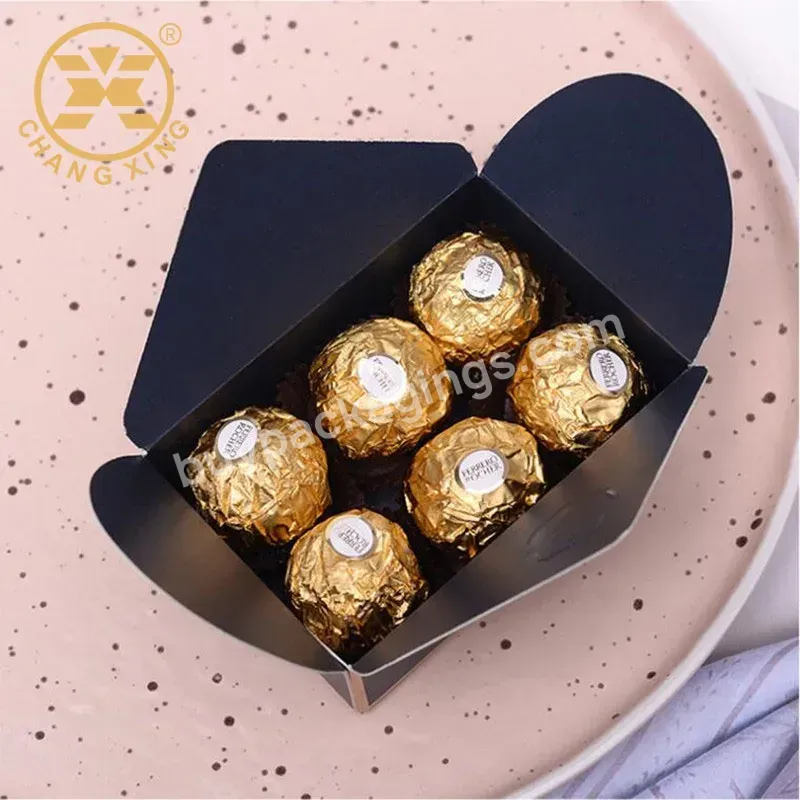 Empty Wedding Sweet Envelope Design Customized 6 Pieces Chocolate Praline Candy Packing Box With Labels