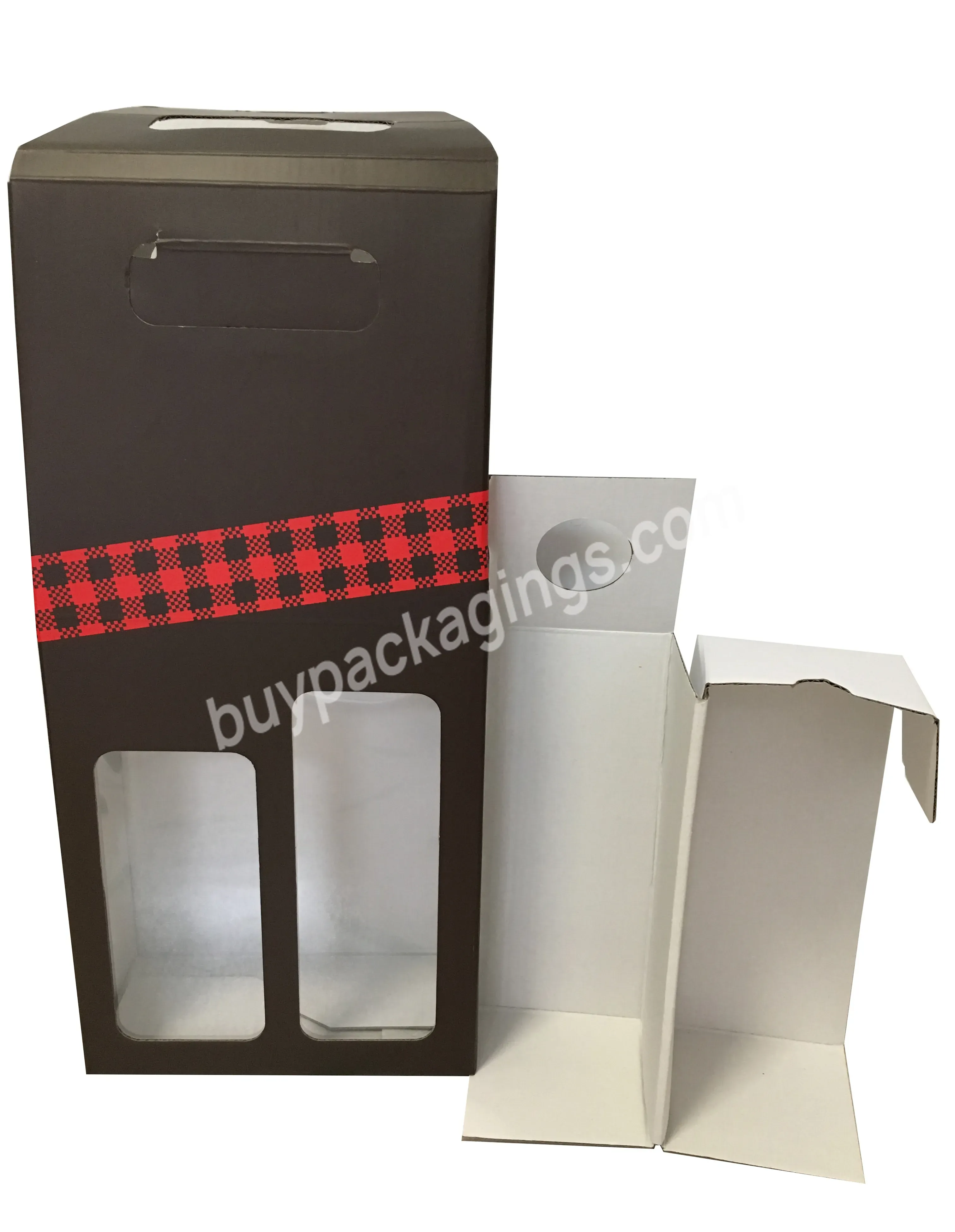 Environmental Brown Kraft Paper Wine Boxes Cheap Corrugated Wine Box Wine Glass Packaging Box