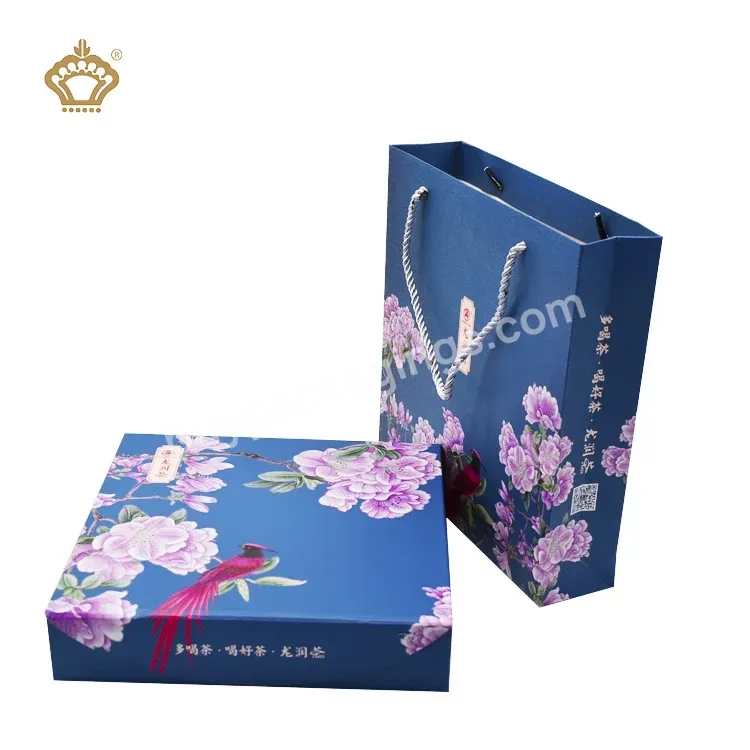 Exquisite Chinese Tea Magnetic Gift Paper Packaging Boxes Rigid Cardboard Coffee Tea Bags Box With Paper Bag