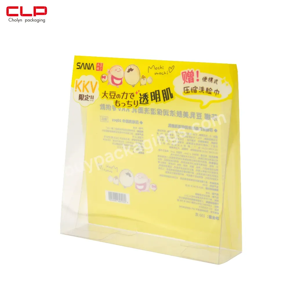 Facial Cleanser Pvc Plastic Packaging Box Customized Cosmetics Pet Packaging Box Hook Box