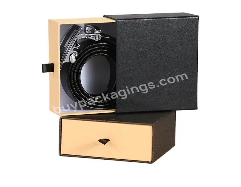 Factory Custom Black Men Gift Boxes Packaging For Belt Display Packing Paper Wallet Leather Belt Box