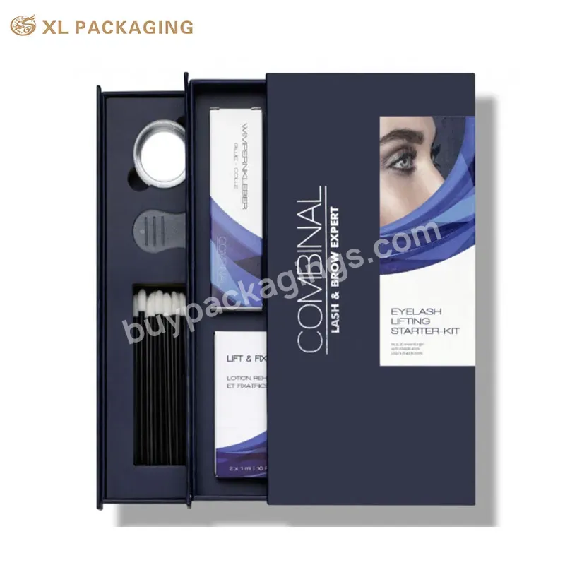 Factory Custom Boxes Printing Rigid Skin Care Box Packaging 2 Layers Cosmetic Paper Boxes Blue Packaging For Skin Care Cosmetics