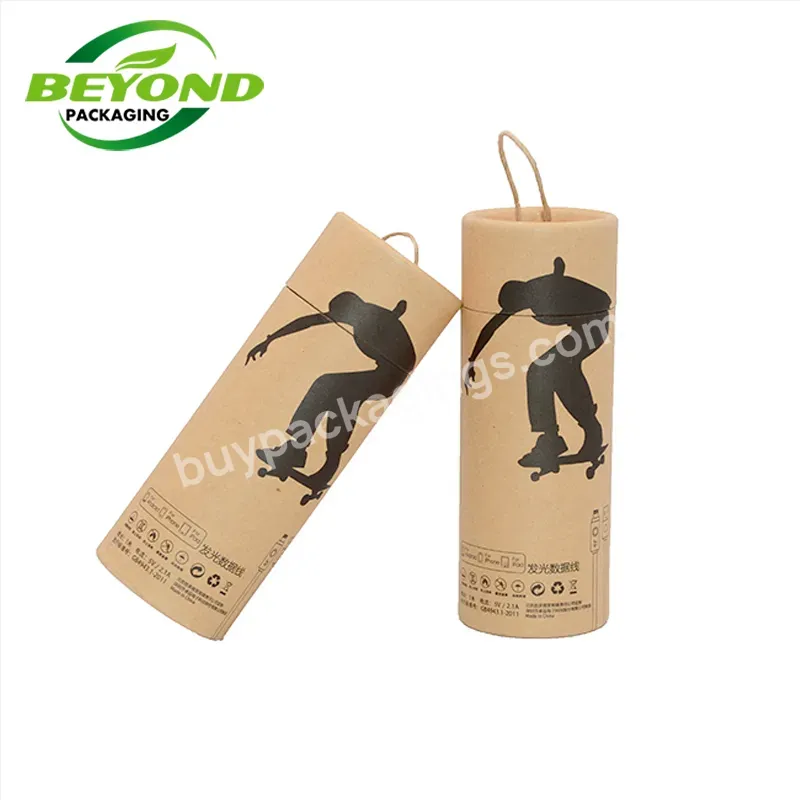 Factory Custom Cmyk Printing Gift Box Biodegradable Brown Kraft Cardboard Paper Tubes Packaging For Clothing