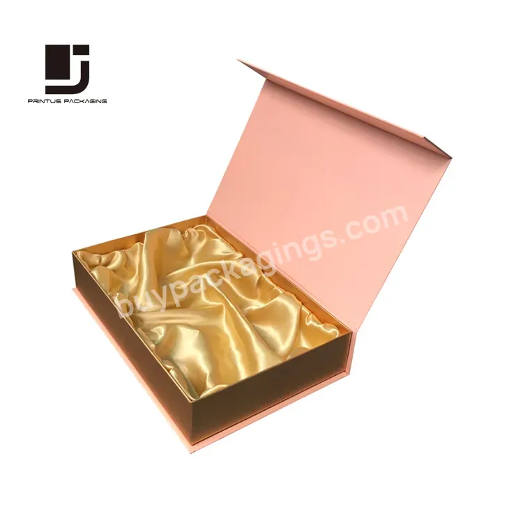 Factory Custom Rigid Paper Pink Hair Extensions Gift Box Packaging