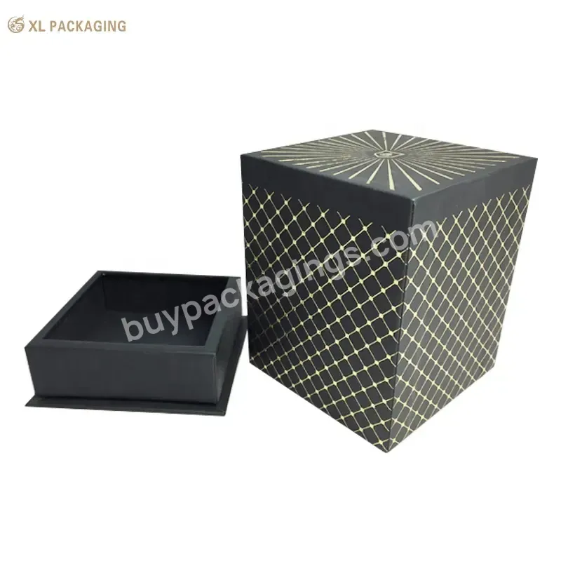 Factory Customized Full Gold Foil Paper Box Packaging Cosmetics Candle Perfume Gift Boxes With Velvet Tray