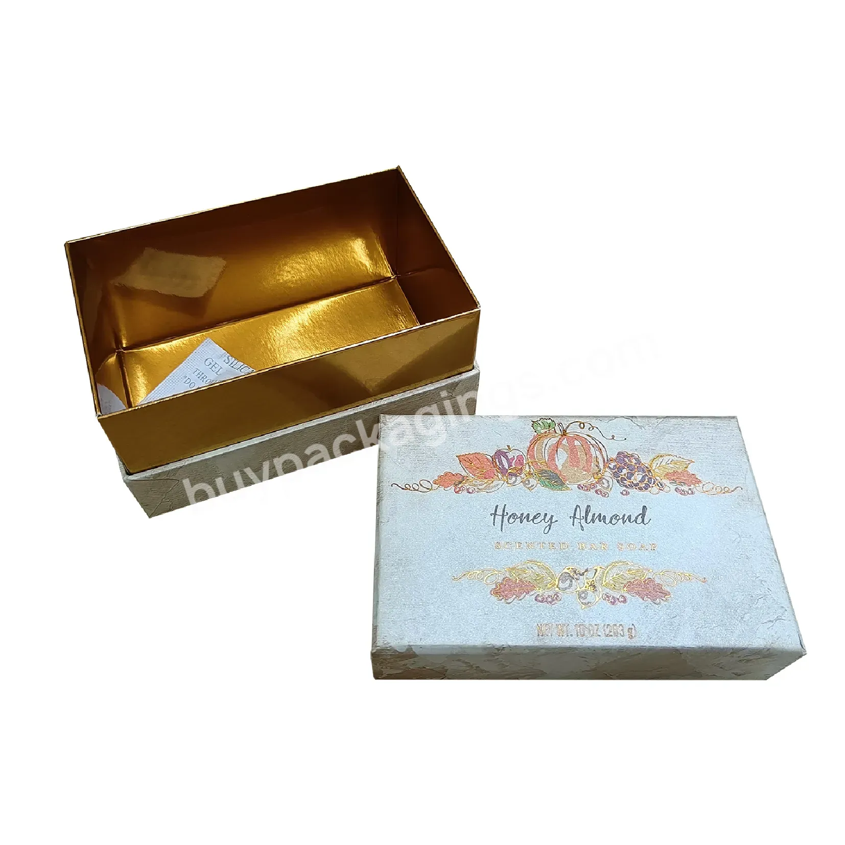 Factory Direct Sale Oem Custom Soaps Bottles Packing Gold Foil Print Lid & Base Box Packaging Cosmetic Paper Box