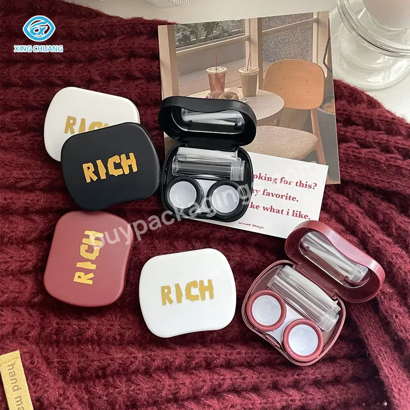 Factory Direct Spot Simple Solid Color Contact Lens Case With English Logo Can Be Customized Contact Lens Box - Buy Factory Direct Spot Simple Solid Color Contact Lens Case,English Logo Can Be Customized Contact Lens Box,Factory Direct Spot Simple So