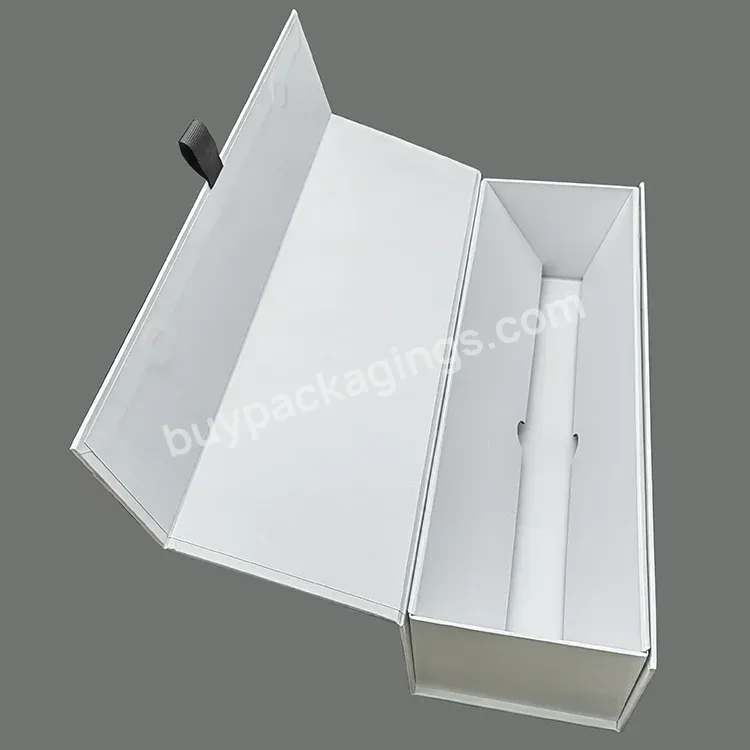 Factory Oem White Cardboard Rectangular Magnetic Folding Box Gift Packaging With Custom Logo