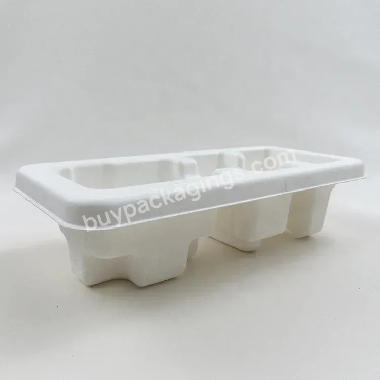 Factory Professional Custom Biodegradable Molded Pulp Packaging Wine And Coffee Cup Holder Pulp Tray - Buy Molded Pulp Packaging,Pulp Molding Packaging,Biodegrad Mold Pulp Packag.