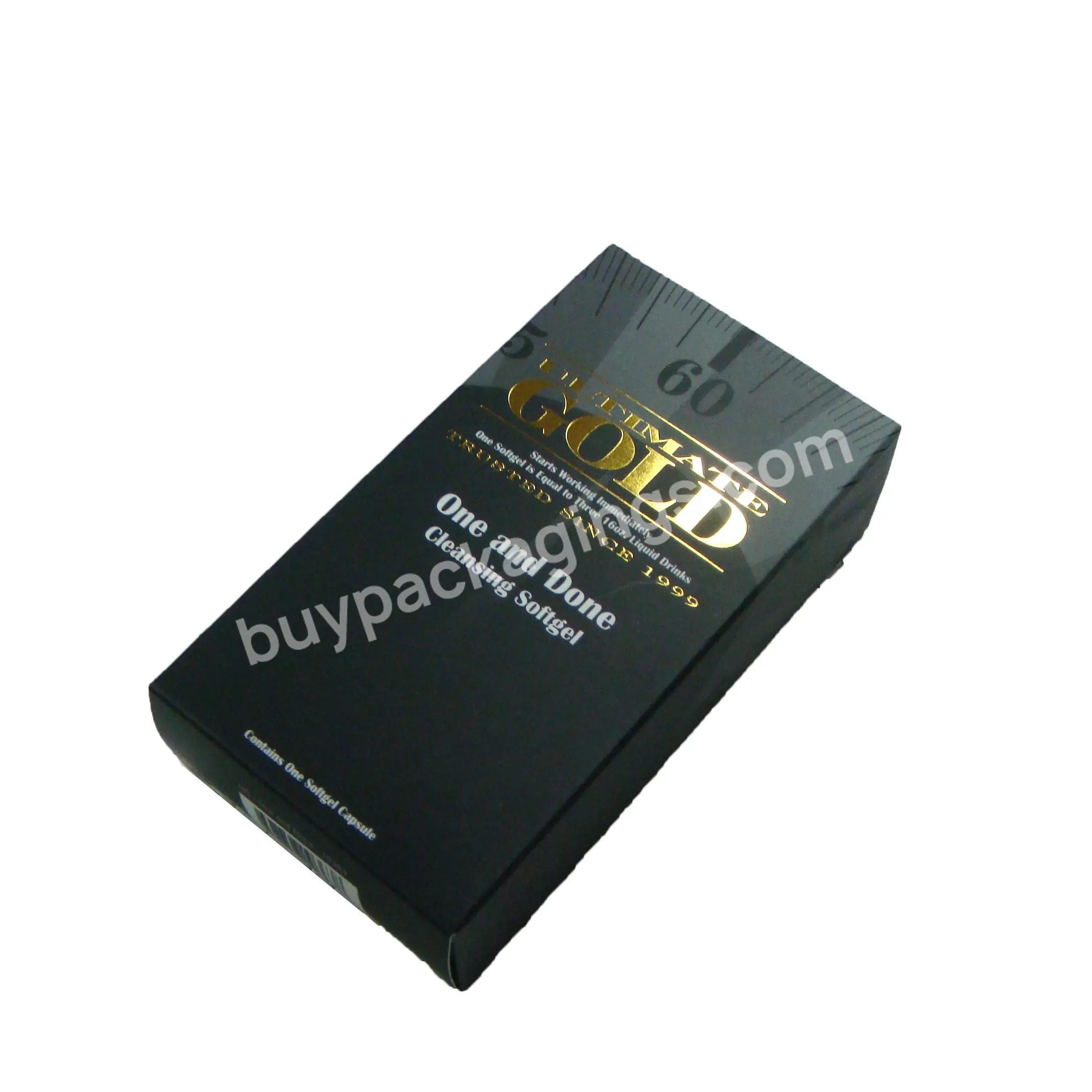 Factory Wholesale Printing Gold Foil Logo Matte Black Paper Packaging Box