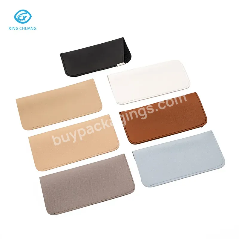 Factory Wholesale Pu Glasses Cases With High Quality Leather Stylish And Simple Sunglasses Boxes Soft Fabric Base