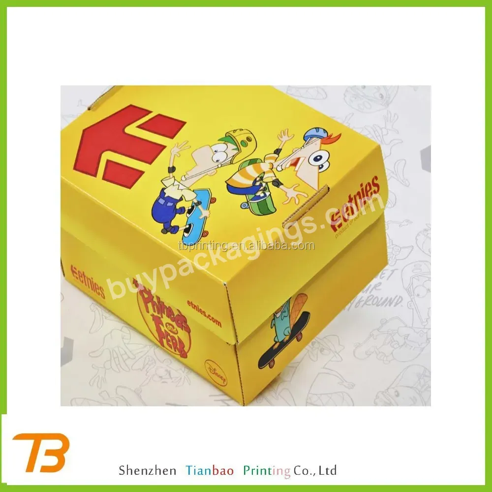 Fancy Custom Empty Kids Shoes Box Design