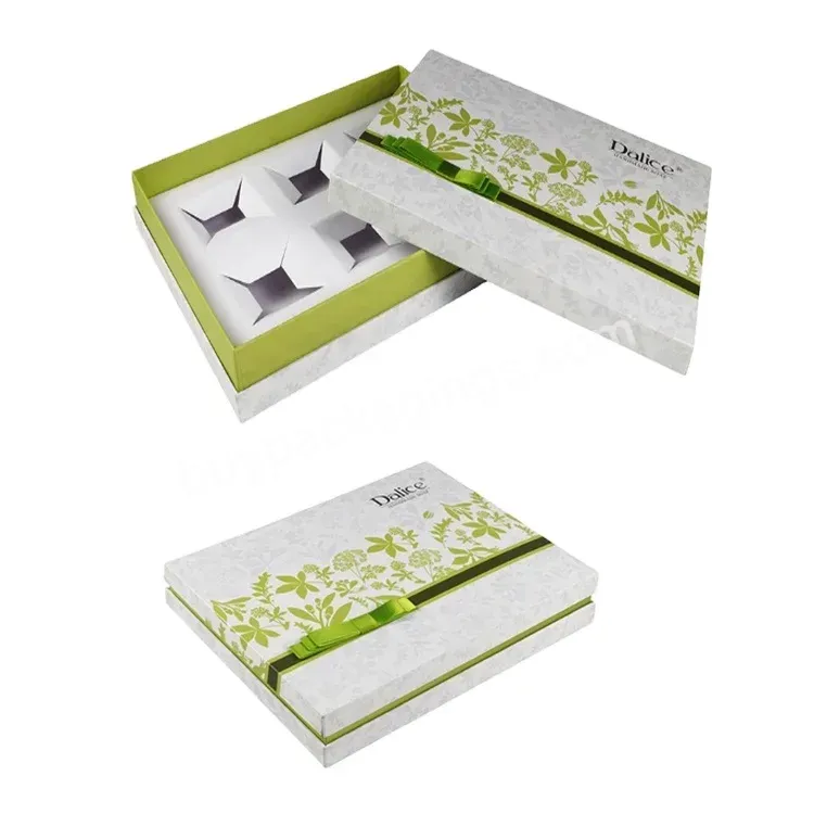 Fancy Gift Set Packaging Cosmetic Gift Box With Ribbon On Top