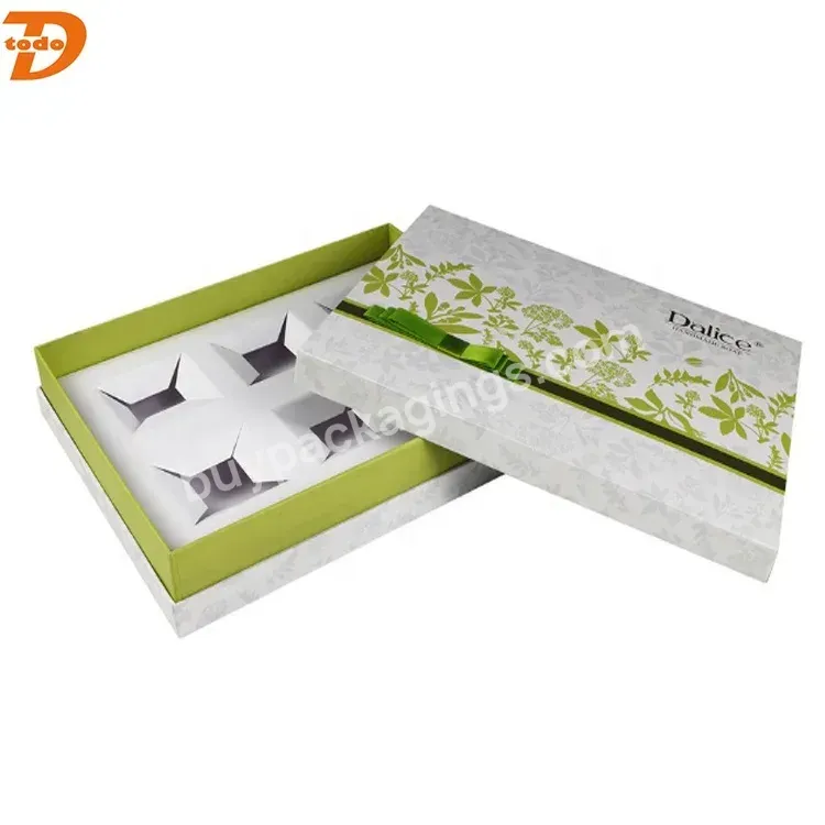 Fancy Gift Set Packaging Cosmetic Gift Box With Ribbon On Top