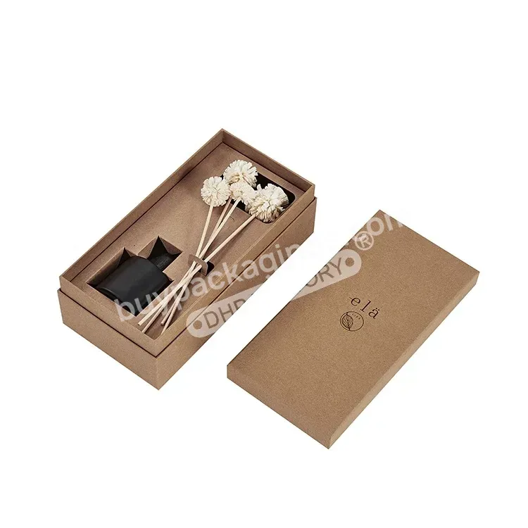 Fancy Kraft Paper Cardboard Custom Essential Oil Candle Bottle Sets Cosmetic Gift Fragrance Reed Diffuser Packaging Box
