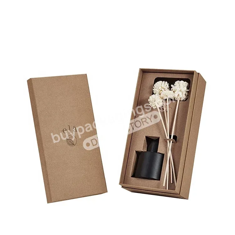 Fancy Kraft Paper Cardboard Custom Essential Oil Candle Bottle Sets Cosmetic Gift Fragrance Reed Diffuser Packaging Box