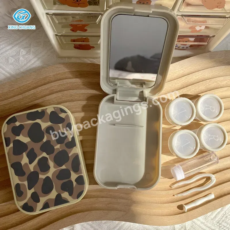 Fashion Contact Lens Companion Box Retro Leopard Print Contact Lens Case Multiple Dual Box Care Case - Buy Fashion Contact Lens Companion Box,Retro Leopard Print Contact Lens Case,Fashion Contact Lens Companion Box Retro Leopard Print Contact Lens Ca