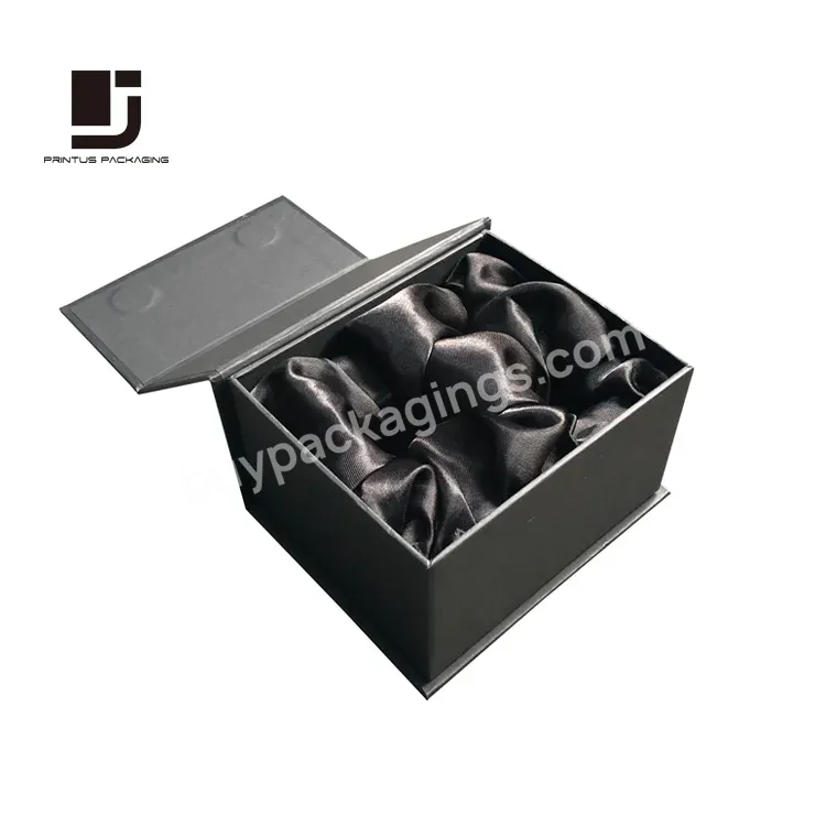 Foill Stamped Black Magnetic Closure Gift Paper Box