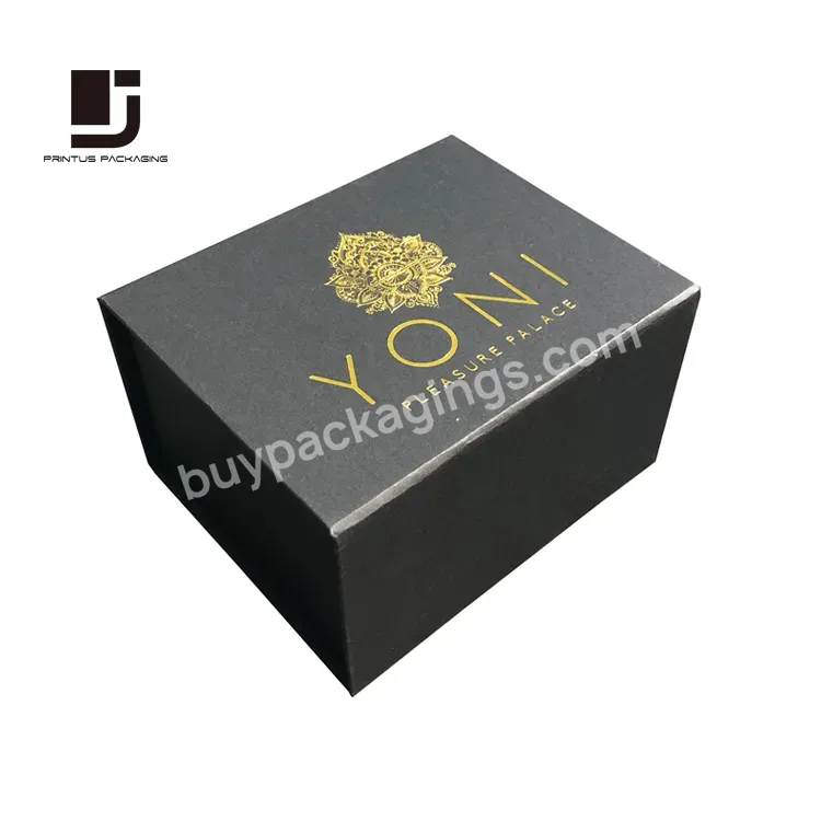 Foill Stamped Black Magnetic Closure Gift Paper Box