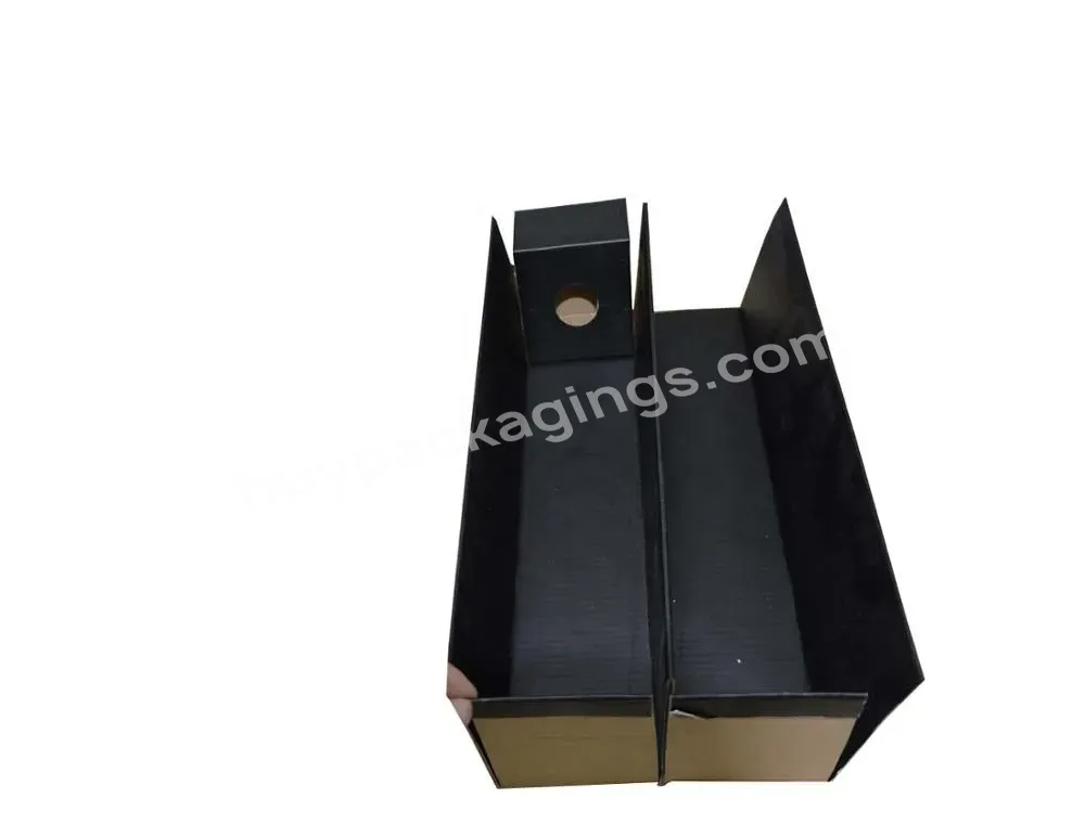 Folding Black Wine Boxes High Quality 2 Bottles Wine Carrier Boxes Customized Hand Made Wine Boxes