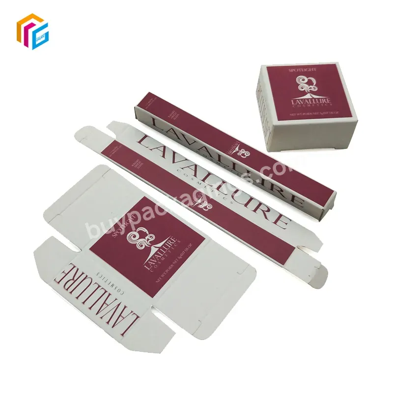 Folding White Art Card Stock Straight Tuck Custom Beauty Product Skincare Packaging Cosmetic Paper Boxes