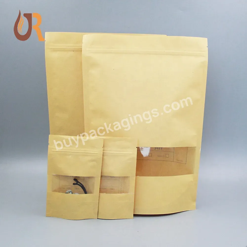 Food A Material Degradable Kraft Paper Stand Up Pouch With Window