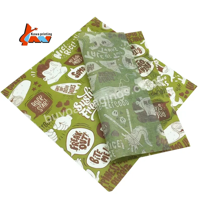 Food Grade Custom Printed Wrapping Paper Grease Proof Wax Paper For Packaging - Buy Wax Paper,Food Grade Grease Proof Paper,Custom Printed Wax Paper Packaging.