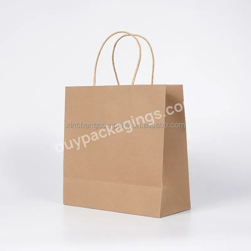 Food Grade Takeaway Kraft Paper Bag Take Out Grocery Brown Paper Bags For Food Packaging