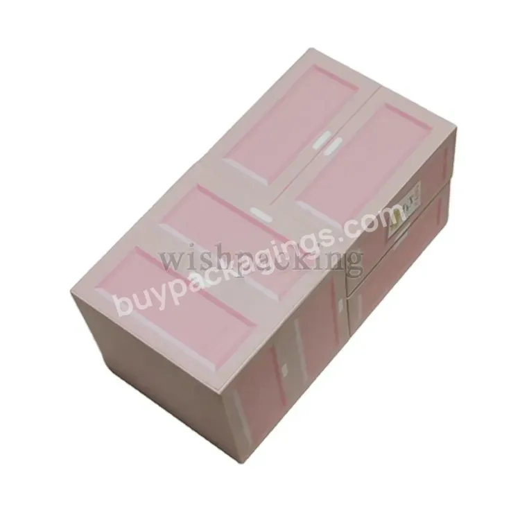 Fragrance Boite Cadeau Unique Design Pink Double Open Door Christmas Gift Rigid Box Perfume Bottle Packaging