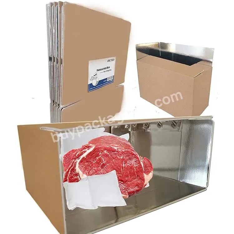 Free Design Foil 5kg Meat Seafood Packaging Delivery Box Thermal Carton Insulated Shipping Boxes For Frozen Food