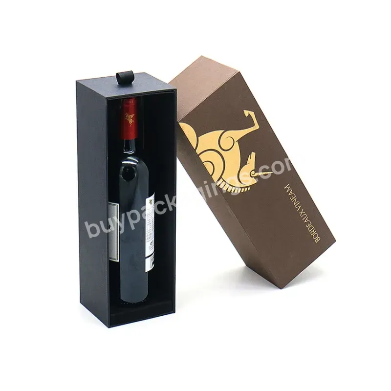 Free Design Packing Gift Whisky Champagne Paper Boxes Custom Logo Drawer Wine Gift Box