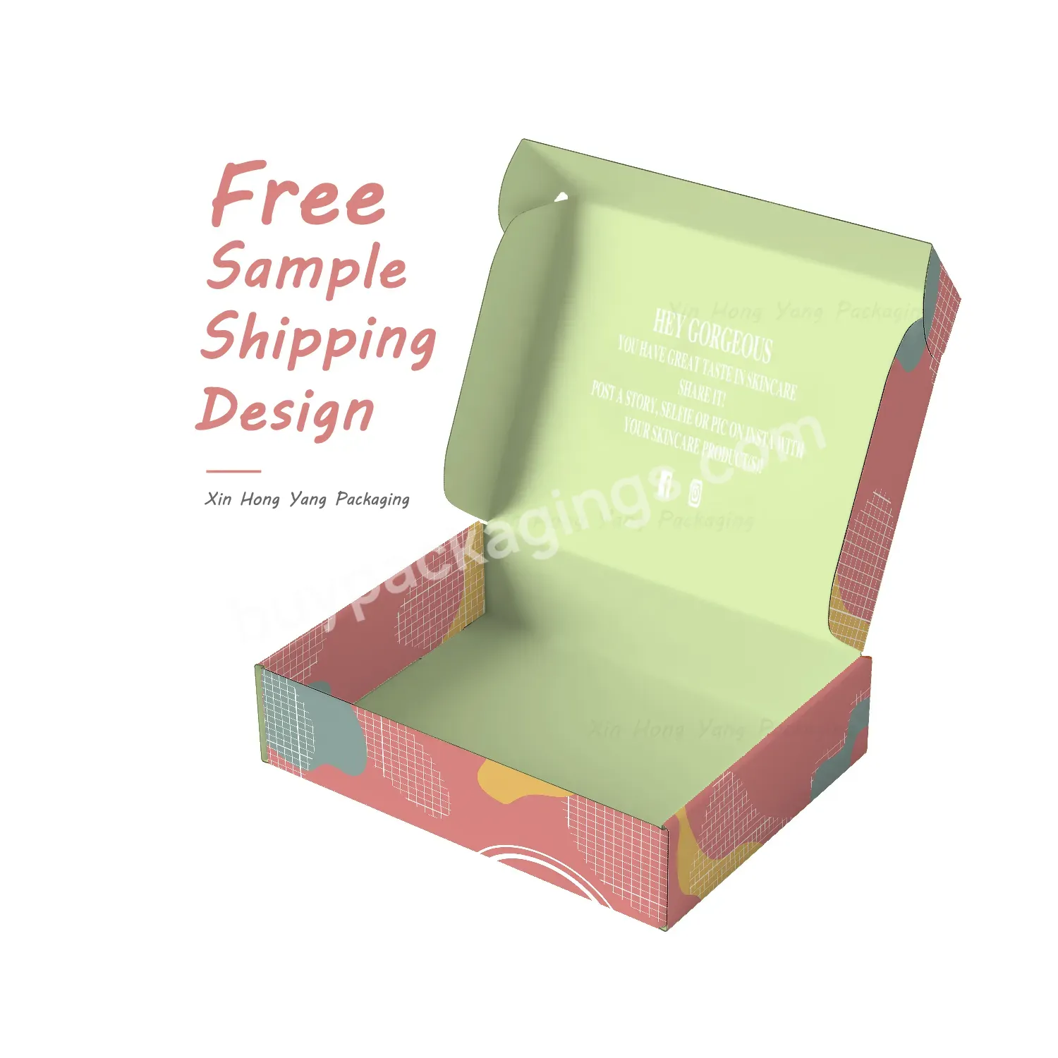 Free Sample Custom Logo Pink Shoe Packaging Corrugated Shipping Boxes