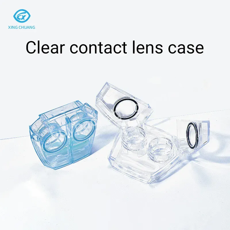 Free Screw Contact Lens Case Simple Transparent Portable Nearsighted Eye Companion Case Contact Lens Care Storage Box Tide