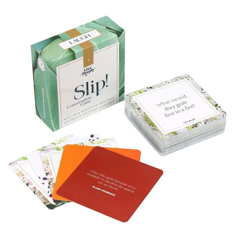 Front And Back Both Sides Two Piece Box Card Game Slip Conversation Game Card Custom With Logo - Buy Conversation Game,Conversation Game Card,Card Game.