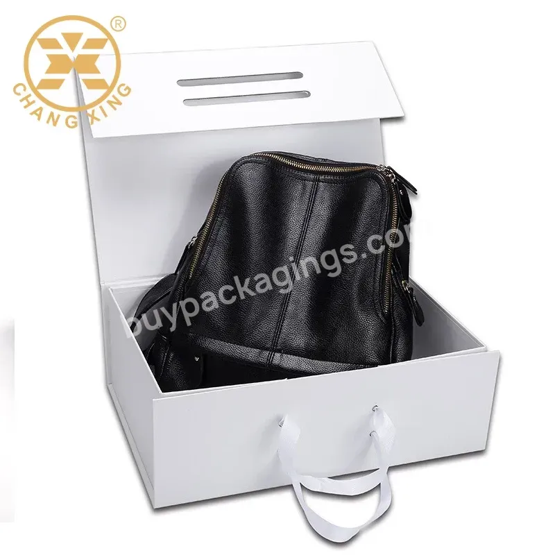 Gloss Lamination Paper Cajas Cajas Para Regalos De Children Shoes White Laminated Box With Ribbon Handle