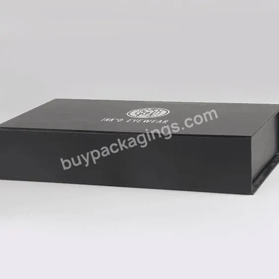 Glossy Custom Luxury Matt Printing Black Magnetic Package Paper Gift Box With Eva Insert For Cosmetic