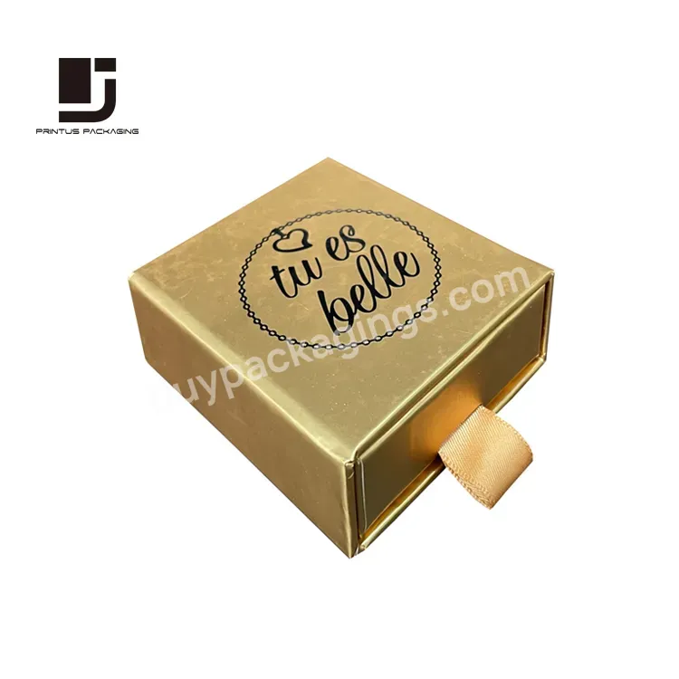 Gold Color Drawer Packaging Gift Box For Jewelry