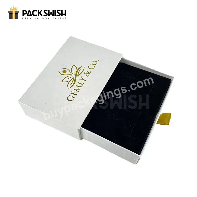 Gold Foil Custom Logo Luxury Colorful Cardboard Bracelet Gift Paper Slide Drawer Packaging Super Thin Jewelry Boxes